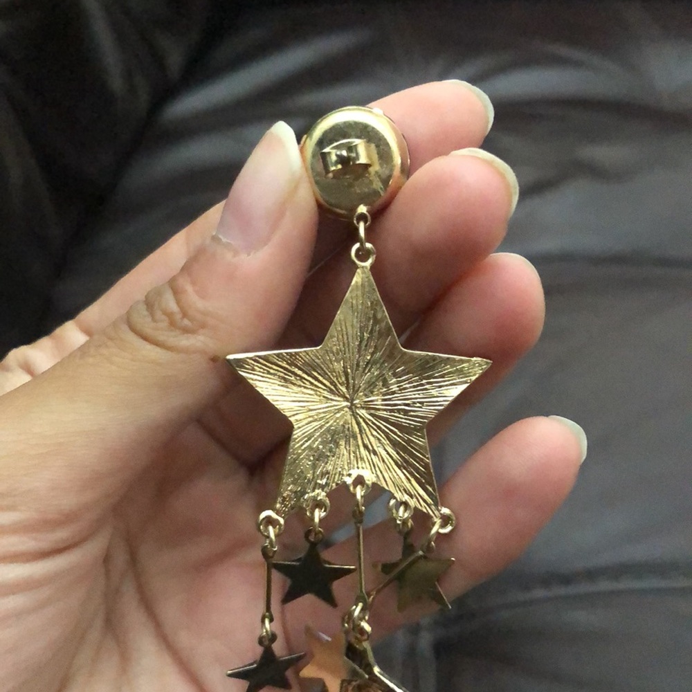 Star Dangle Earrings - Picture 3 of 4